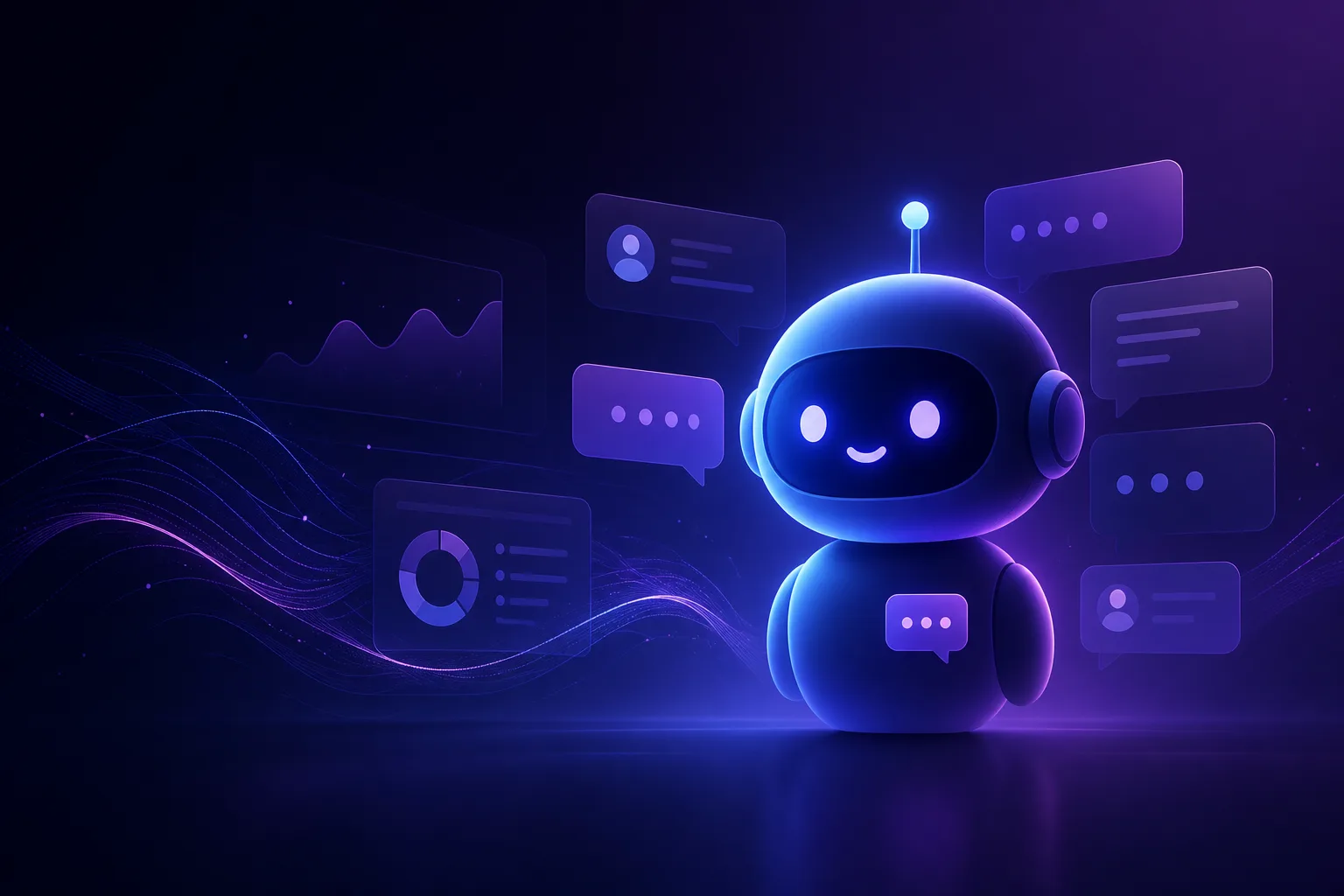 AI chatbot providing 24/7 customer support automation on a business website interface.