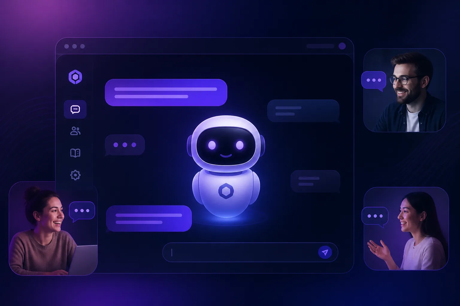 AI chatbot interacting with users on a website to enhance AI chatbot ROI by boosting conversions and reducing costs.