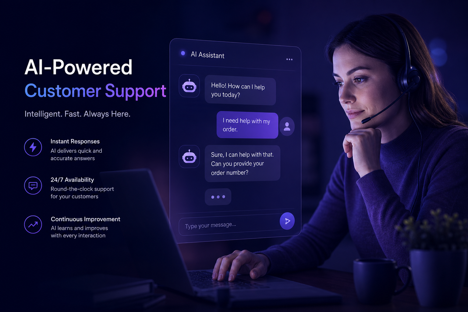 A custom-trained chatbot on a smartphone screen, helping a customer with inquiries, showcasing how to train a chatbot on your own data for enhanced customer support and experience.
